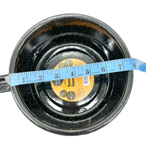 Granite Wear Saucepan Casserole 2 Qt 1.9 L Black Speckled Set of 2 - Picture 7 of 8